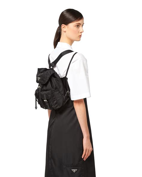 prada small nylon backpack - black|Prada nylon backpack large.